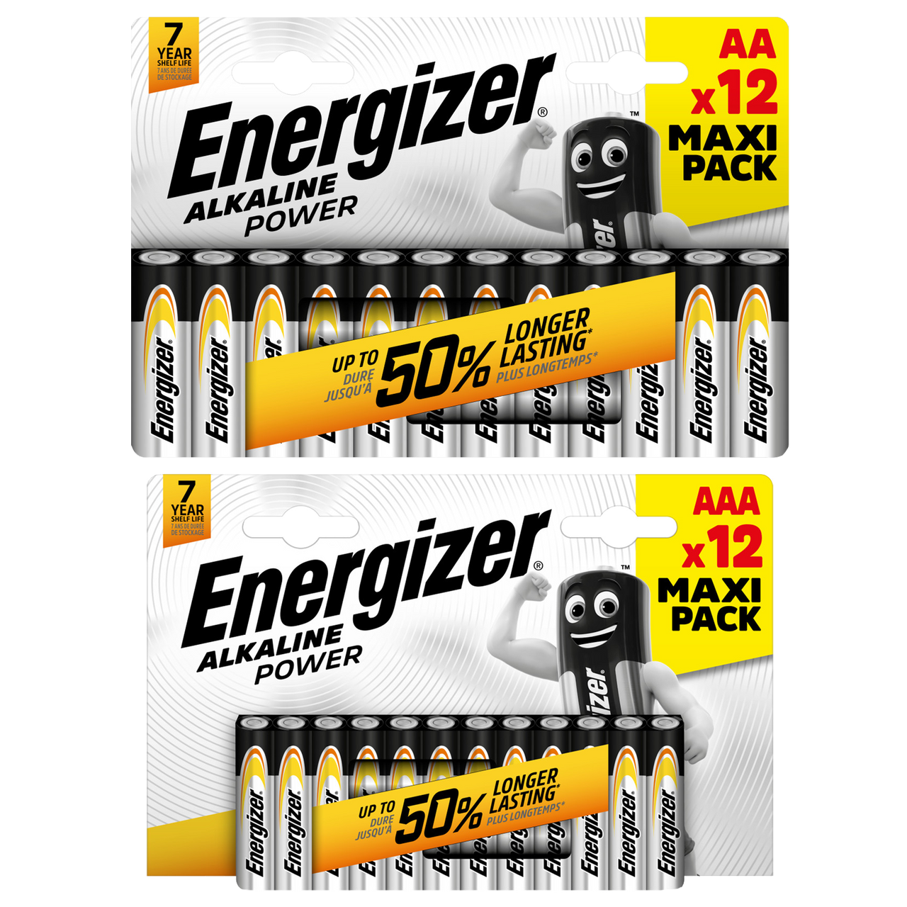 12x AA & 12x AAA Energizer Alkaline Power Batteries (24x Batteries in total)