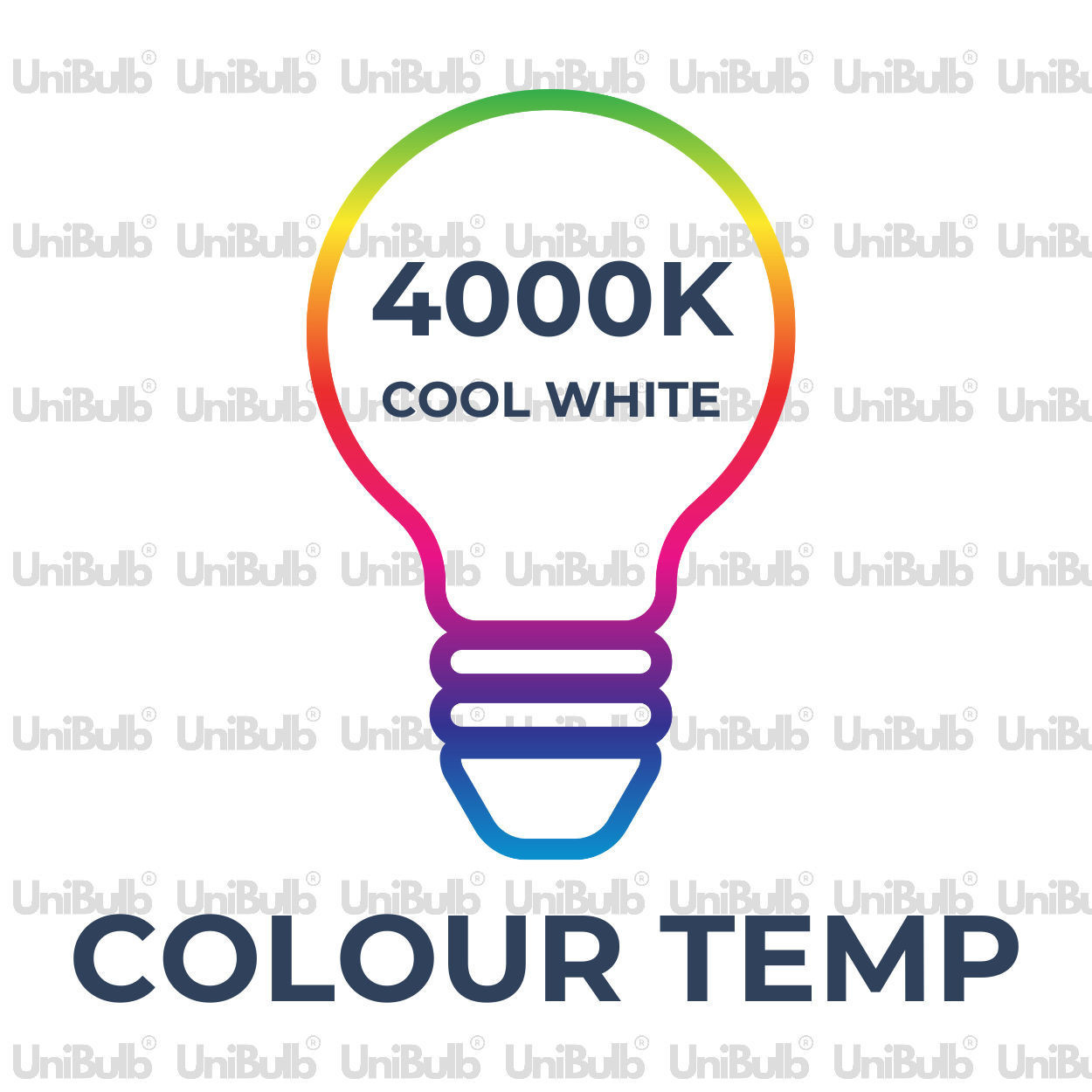 UniBulb LED MR16 GU5.3 345lm 3.4W 4000K (Cool White) Light Bulb - Pack of 4