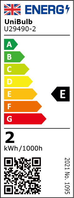 UniBulb LED G9 Bulb 200lm 1.8W 6500K (Daylight) Light bulb - Box of 2 energy rating