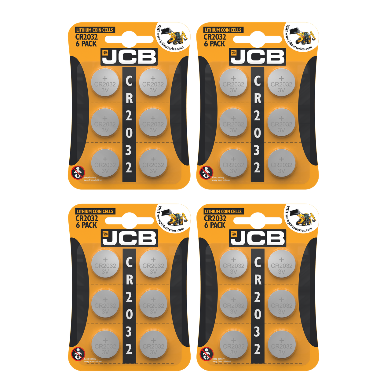 JCB CR2032 Lithium Batteries - Pack of 24