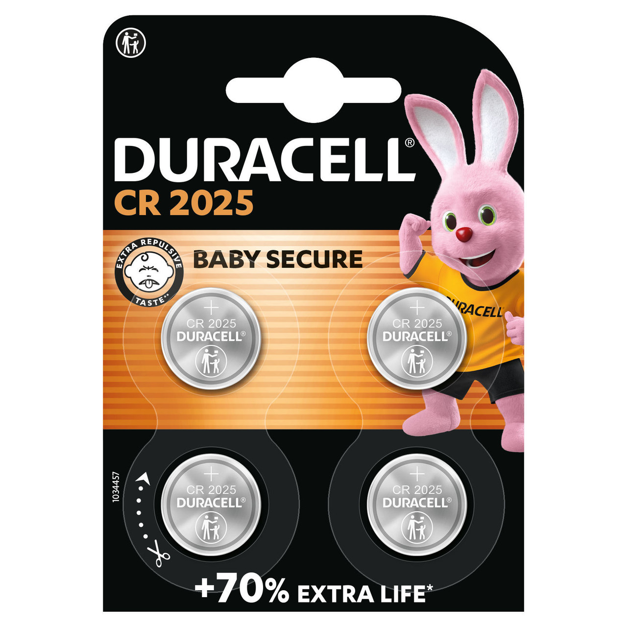Duracell CR2025 Lithium Battery - Pack of 4
