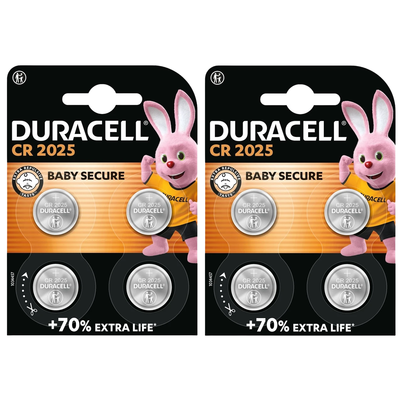 Duracell CR2025 Lithium Coin Cell Button Battery - Pack of 8