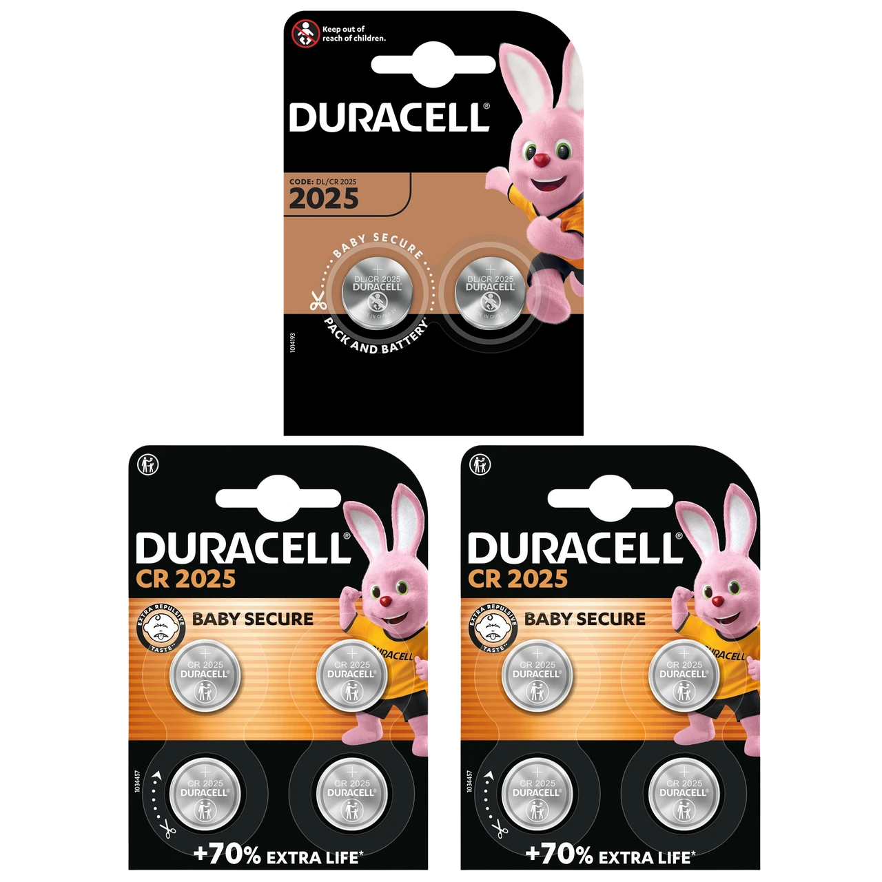 Duracell CR2025 Lithium Coin Cell Button Battery - Pack of 10
