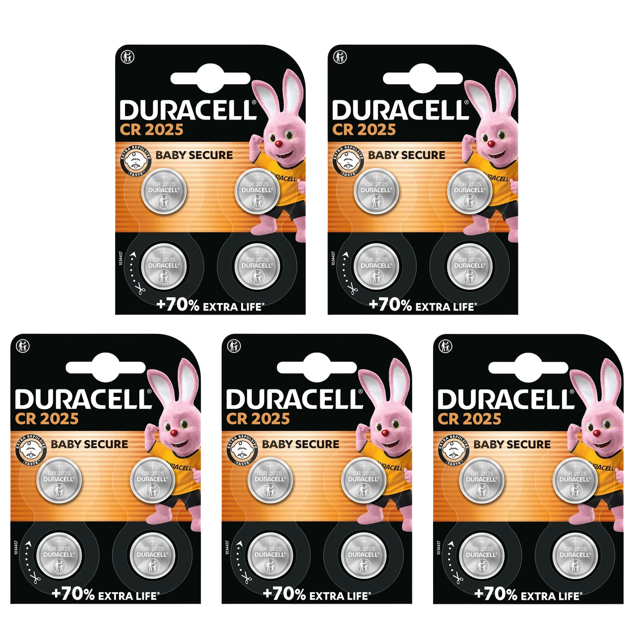 Duracell CR2025 Lithium Coin Cell Button Battery - Pack of 20