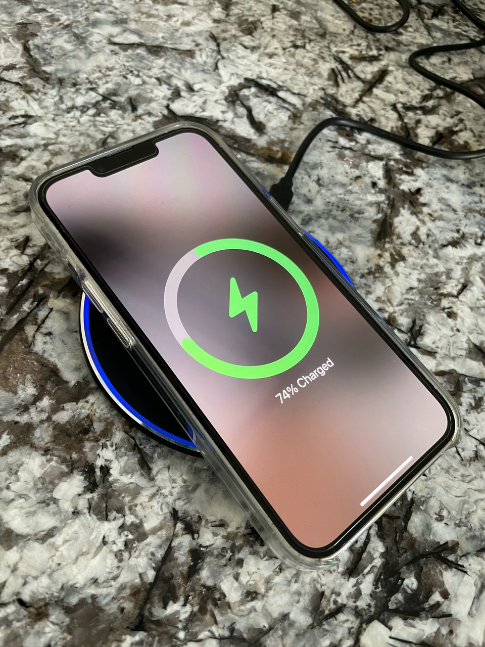 White 10W Wireless Charging Pad charging