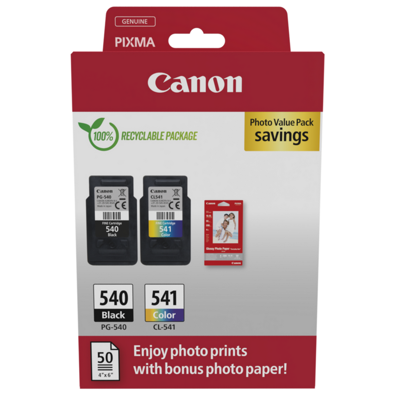 Original Canon PG540 Black & CL541 Colour Ink Cartridge 5225B013AA 5225B005AA
5227B005AA