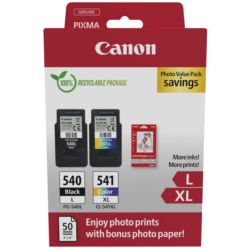 Genuine Canon PG540L Black CL541XL Colour Ink Cartridge Photo Value Pack 5224B007AA 5224B010AA 5226B005AA