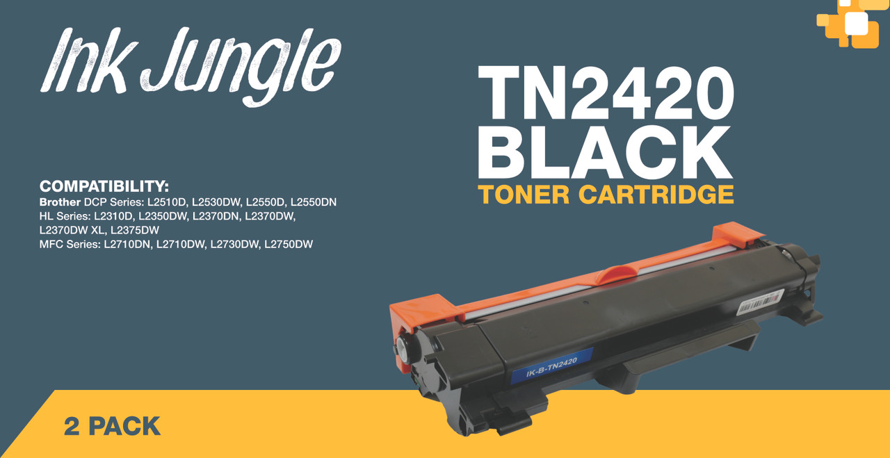 Go Inks 2-Pack Black Toner Cartridges - Compatible With Brother HL-L2350DW & MFC-L2710DW (TN2420)