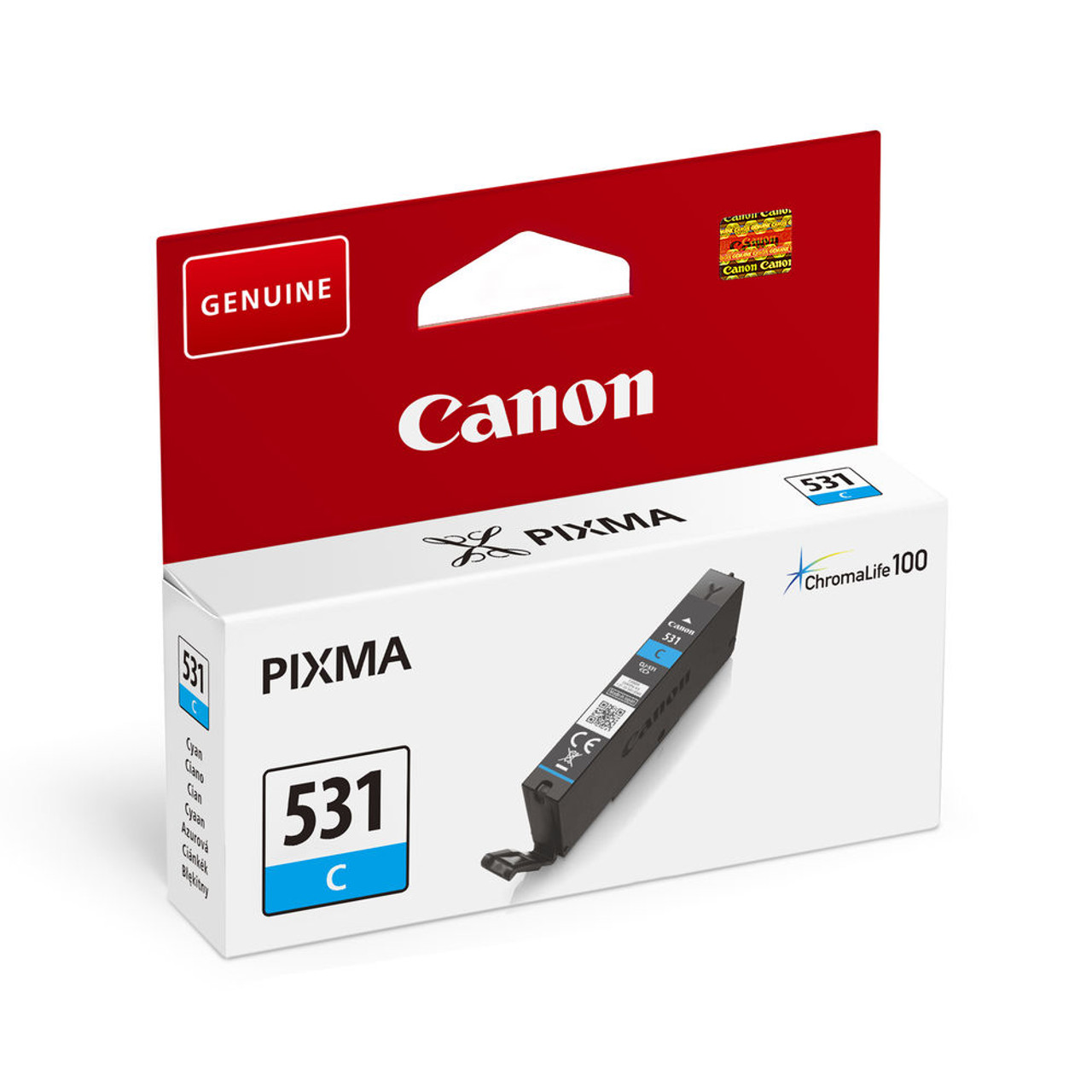 Canon Original CLI531 Cyan Ink Cartridge TS8750 TS8751 6119C001 side view