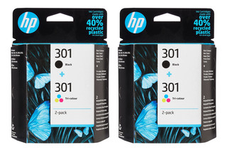 2x Original HP 301 Black & Colour Ink Cartridge N9J72AE CH561EE CH562EE