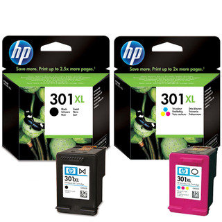 Original HP 301XL Black and Colour Ink Cartridge CH563EE CH564EE