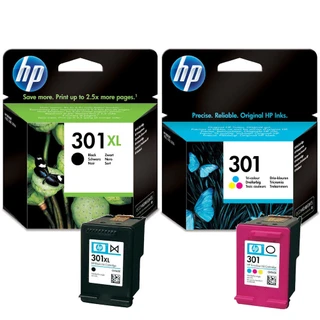 Original HP 301XL Black and 301 Colour Ink Cartridge CH563EE CH562EE