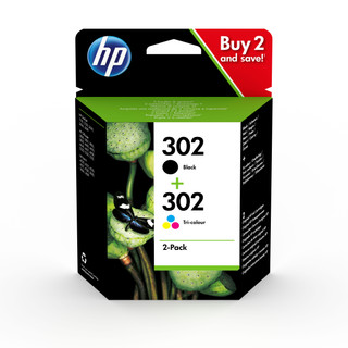 Original HP 302 Black Colour Ink Cartridge combo pack