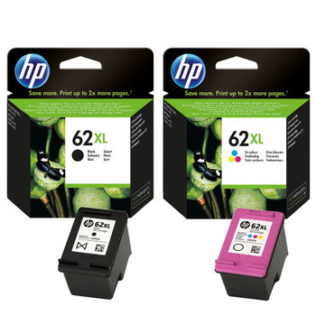 Original HP 62XL Black & Colour Ink Cartridge C2P05AE C2P07AE