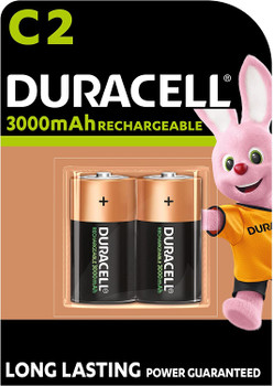 Duracell C 3000mAh Rechargeable Batteries - Pack of 2