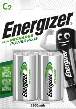 Energizer C 2500mAh Rechargeable Batteries - Pack of 2