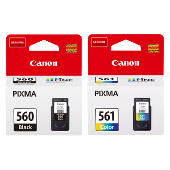 Canon Original PG560 Black and CL561 Colour Ink Cartridge Combo Pack 3713C001AA 3731C001AA