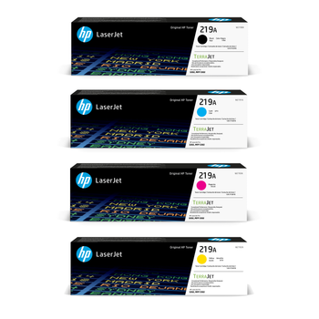 Original genuine HP 219A W2190A Black cyan magenta yellow multipack set of 4 laser toner cartridge for HP LaserJet Pro 3202dn 3202dw 3302fdw 3302sdw 3302fdn 3302fdne 3302fdwe 3302fdne 3302sdwe 3302fdwe 3202dwe printers