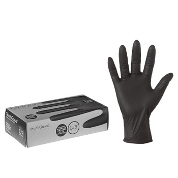 Touchguard Black Sensitive Small Medium Large  Box 100 Nitrile Gloves Powder and Latex free