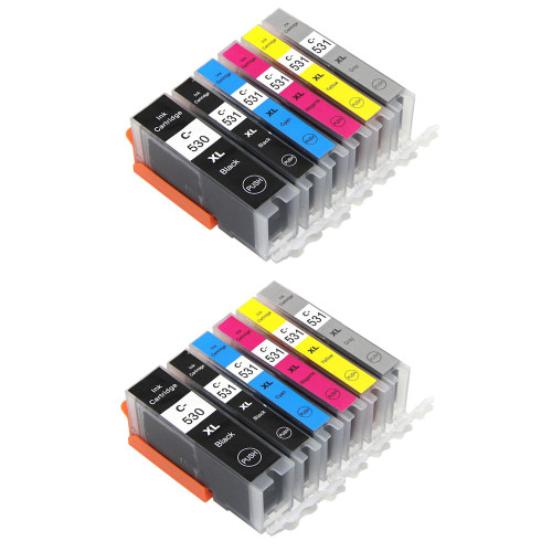 2x Canon PGI530 Black CLI531 black clayn magenta yellow grey Compatible Ink Cartridge for TS8750 TS8751 Printers 6117C001 6118C001 6119C001 6120C001 6122C001 6121C001 2x Canon PGI530 Black CLI531 black clayn magenta yellow grey Compatible Ink Cartridge for TS8750 TS8751 Printers 6117C001 6118C001 6119C001 6120C001 6122C001 6121C001
