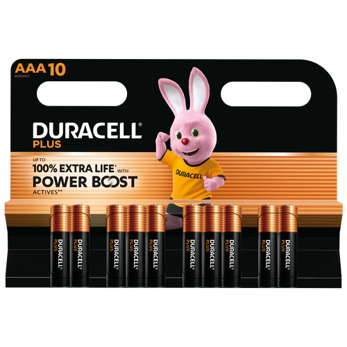 Duracell AAA Plus Power Batteries With Power Boost Actives - Pack of 10 Duracell AAA Plus Power Batteries With Power Boost Actives - Pack of 10