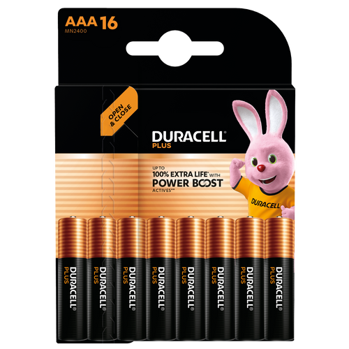Duracell AAA Plus Power Batteries With Power Boost Actives - Pack of 16