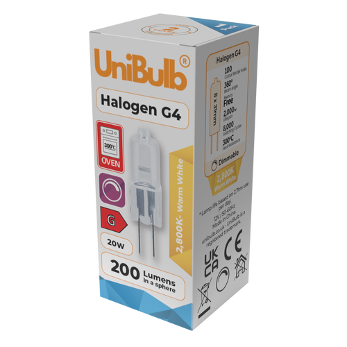 Eveready Halogen G4 Capsule 200lm 20W 2800K (Warm White) - Pack of 1 single side