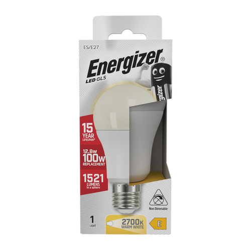 Energizer LED GLS E27 1521lm 12.6W 2700K (Warm White) Light Bulb - Pack of 1 Energizer LED GLS E27 1521lm 12.6W 2700K (Warm White) Light Bulb - Pack of 1