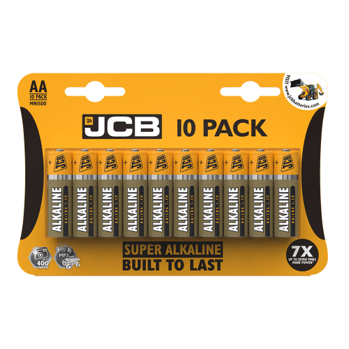 JCB AA Super Alkaline Batteries - Pack of 10