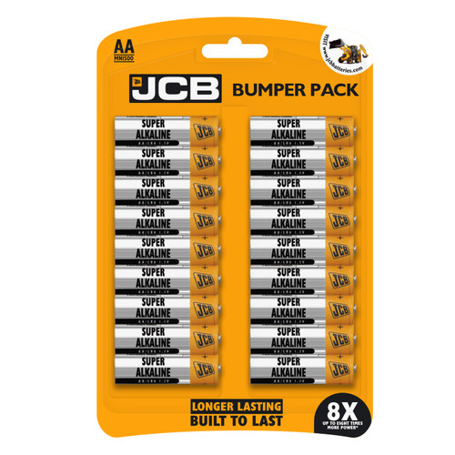 JCB AA Alkaline Batteries - Bumper Pack of 18