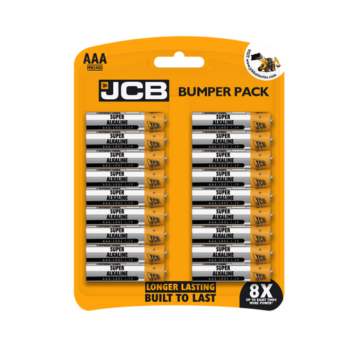 JCB AAA Alkaline Batteries - Bumper Pack of 18