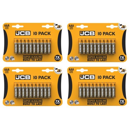 4x JCB AAA Super Alkaline Batteries - Pack of 10