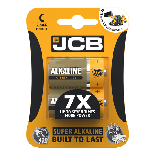 JCB C Size Super Alkaline Batteries - Pack of 2