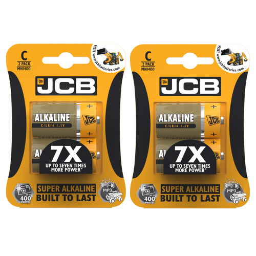 2x JCB C Size Super Alkaline Batteries - Pack of 2