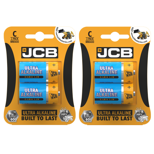 2x JCB C Size Super Ultra Batteries - Pack of 2
