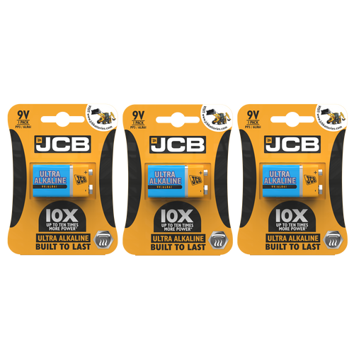 3x JCB Ultra Alkaline 9V Battery - Pack of 1