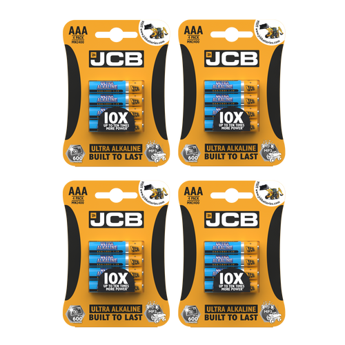4x JCB AAA Ultra Alkaline Batteries - Pack of 4