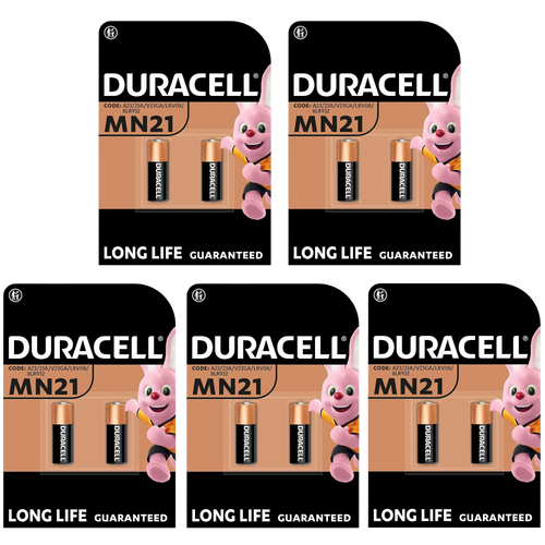 5x Duracell Alkaline MN21 A23 Batteries, 2 Pack