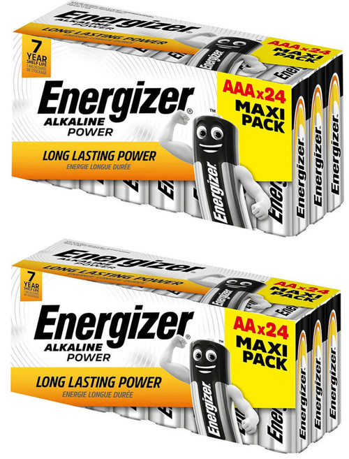 Energizer Alkaline Power AA & AAA Batteries, Pack of 48 (24x AA & 24x AAA)