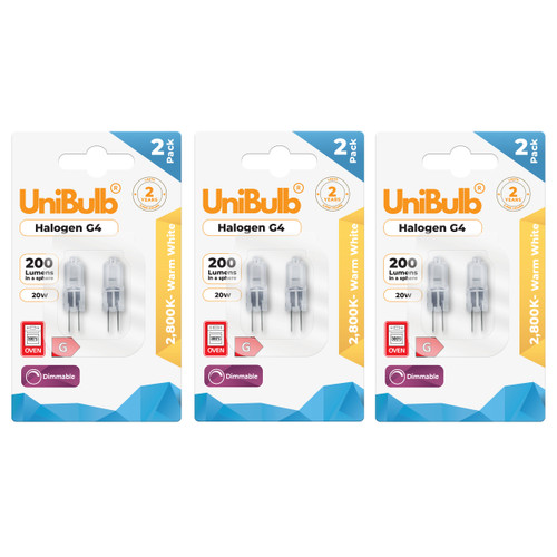 Eveready Halogen G4 Capsule 200lm 20W 2800K (Warm White) - Pack of 6