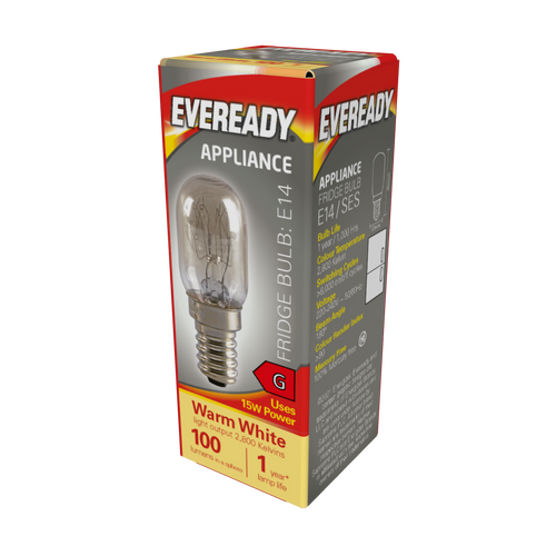 Eveready Pygmy E14 100lm 15W 2800K (Warm White) - Pack of 1 freezer bulb