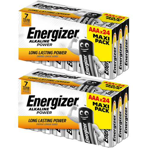 2x Energizer Alkaline Power AAA Batteries, 24 Pack