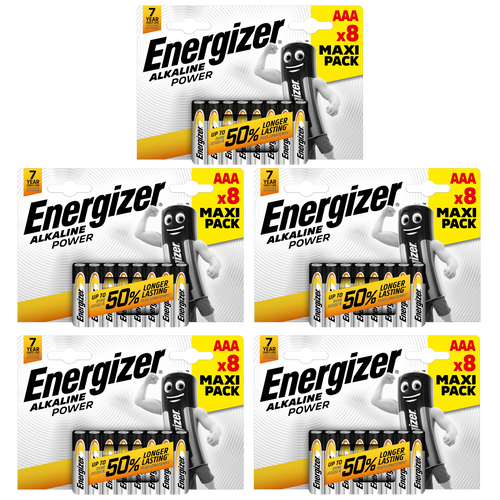 Energizer Alkaline Power AAA Batteries, Pack of 40