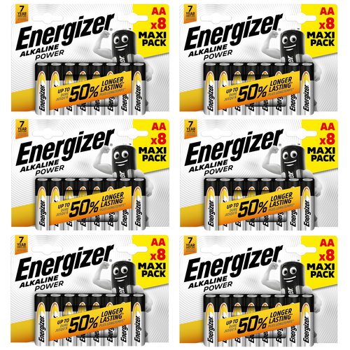 Energizer Alkaline Power AA Batteries, Pack of 48