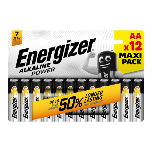 Energizer Alkaline Power AA Batteries, Pack of 12