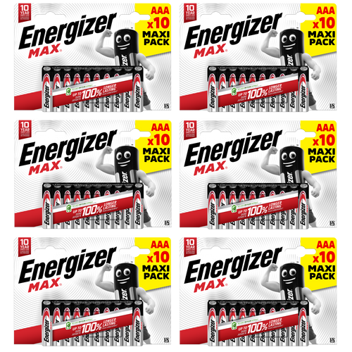 Energizer AAA Max Alkaline Batteries - Pack of 60