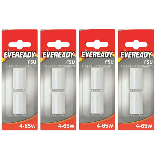 Eveready FSU 4-65W Fluorescent tube Starters - Pack of 8