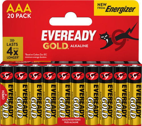 Eveready Gold AAA Alkaline Batteries, Pack of 20