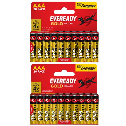 Eveready Gold AAA Alkaline Batteries, Pack of 40