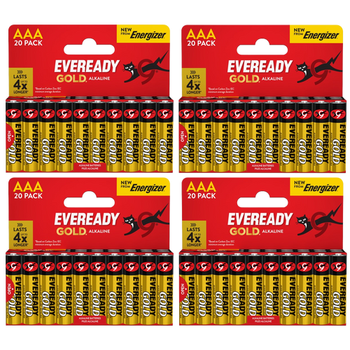 Eveready Gold AAA Alkaline Batteries, Pack of 80